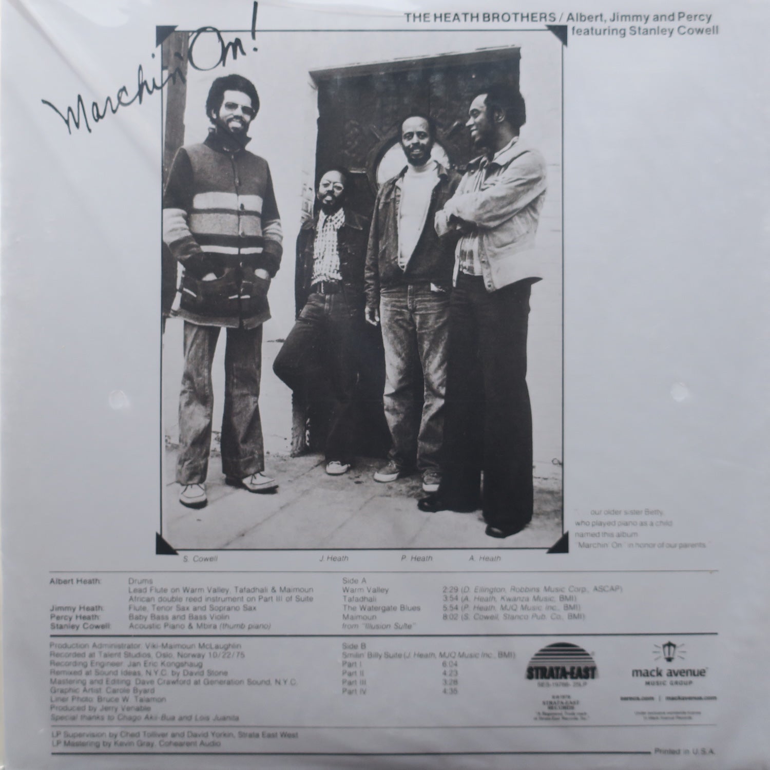 HEATH BROTHERS 'Marchin' On' All Analog Remastered 180g Vinyl LP