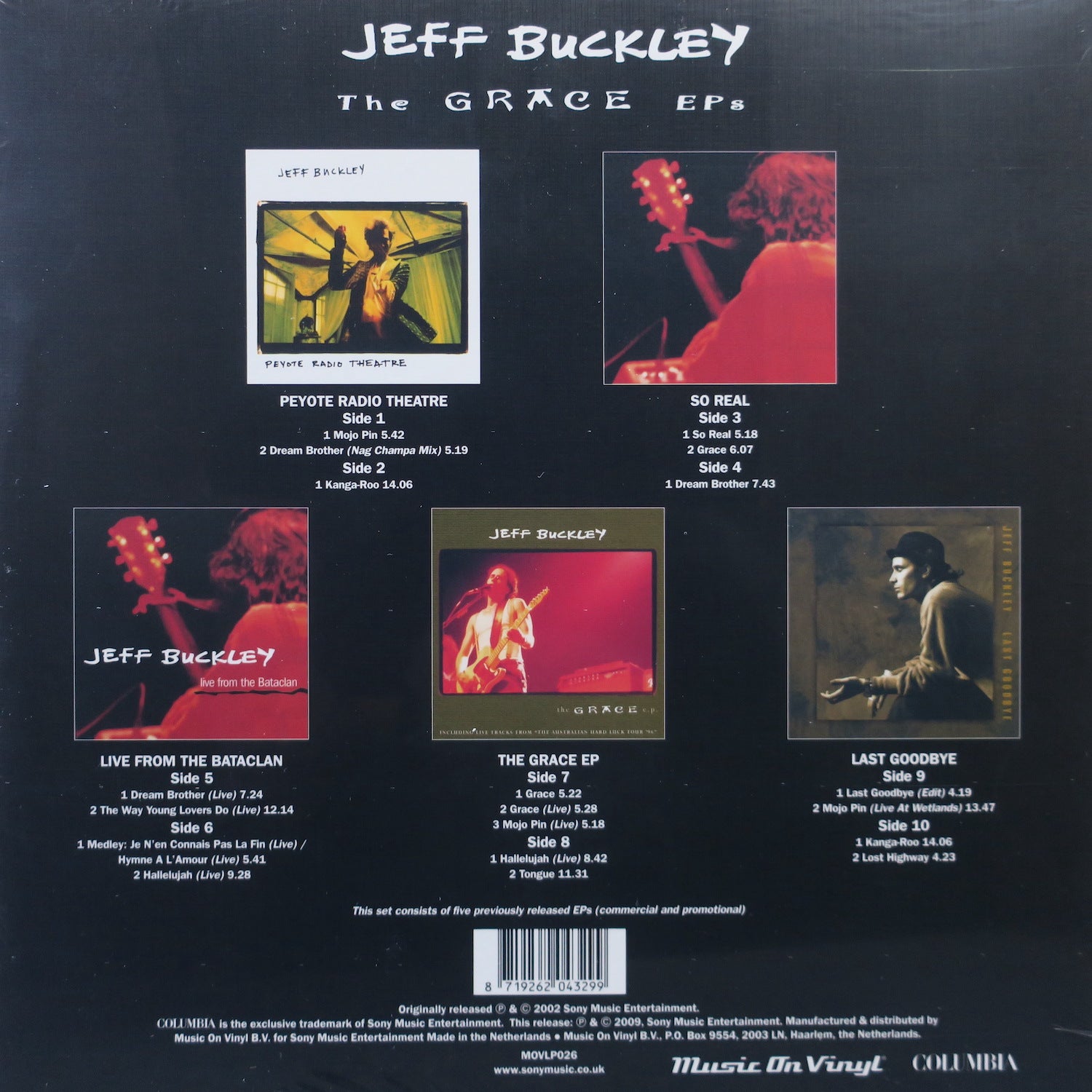 JEFF BUCKLEY 'Grace EPs' 180g Vinyl 5xLP – GOLDMINE RECORDS PTY. LTD.