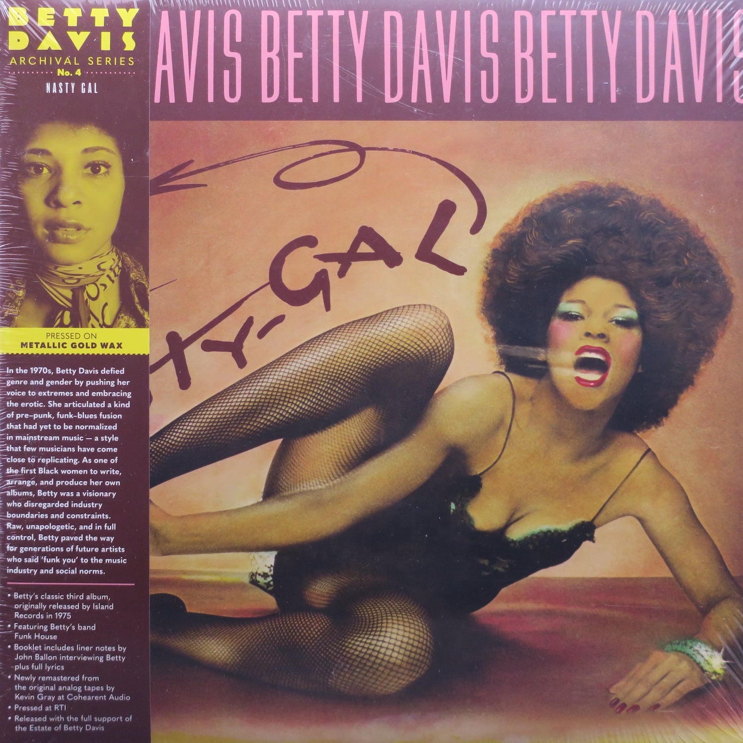 BETTY DAVIS 'Nasty Gal' METALLIC GOLD Vinyl 2LP – GOLDMINE RECORDS
