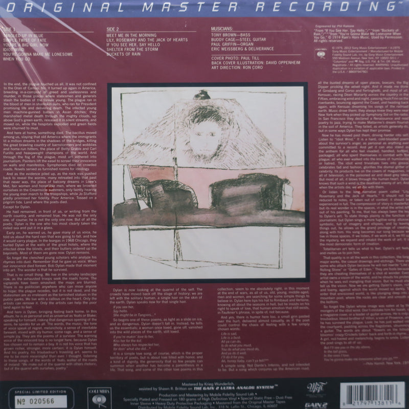BOB DYLAN 'Blood On The Tracks' MFSL 180g Vinyl LP
