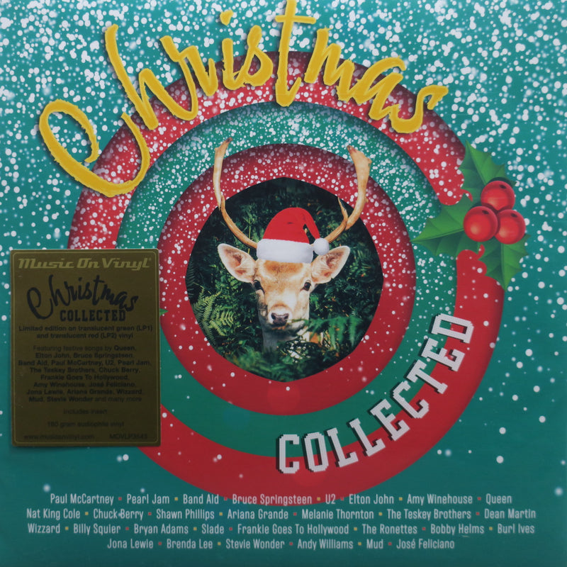 VARIOUS 'Christmas Collected' 180g RED/GREEN Vinyl 2LP (Queen Elton John Paul McCartney Pearl Jam U2)