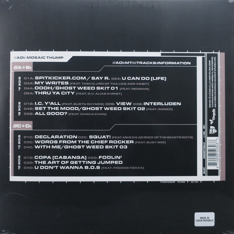 DE LA SOUL 'Art Official Intelligence: Mosaic Thump' Vinyl 2LP (2000 Hip Hop)