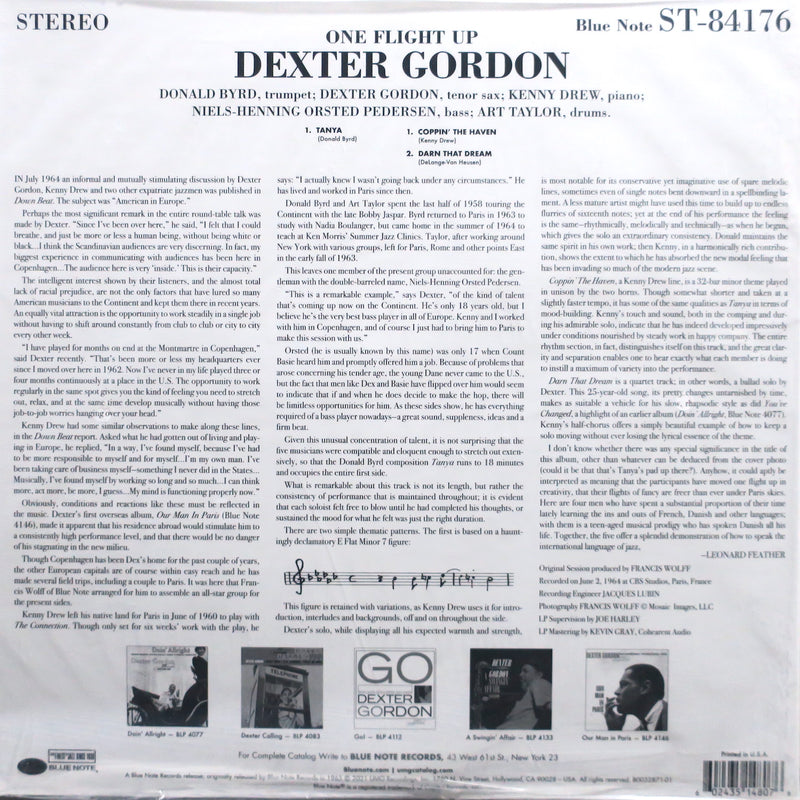 DEXTER GORDON 'One Flight Up' TONE POET 180g Vinyl LP
