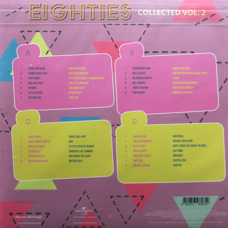 VARIOUS 'Eighties Collected 2' 180g PINK Vinyl 2LP (Tears For Fears Eurythmics PIL Spandau Ballet )