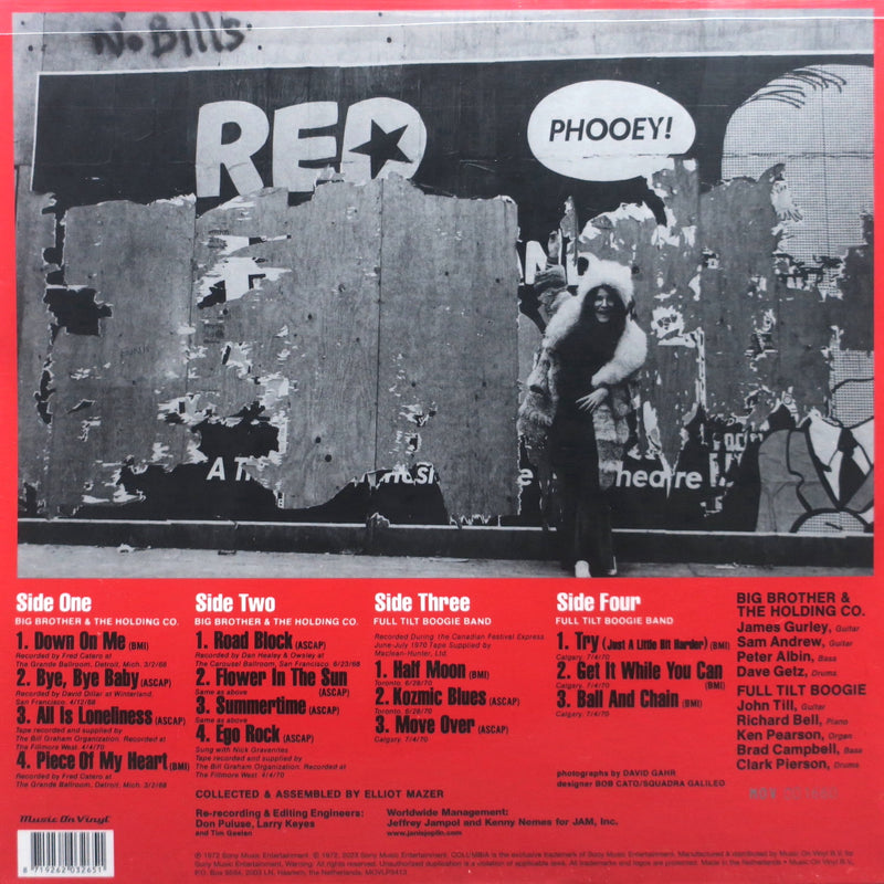 JANIS JOPLIN 'Joplin In Concert' 180g RED Vinyl 2LP