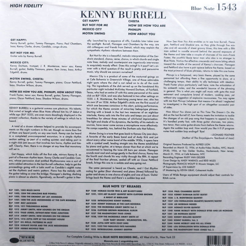 KENNY BURRELL s/t BLUE NOTE TONE POET 180g Vinyl LP