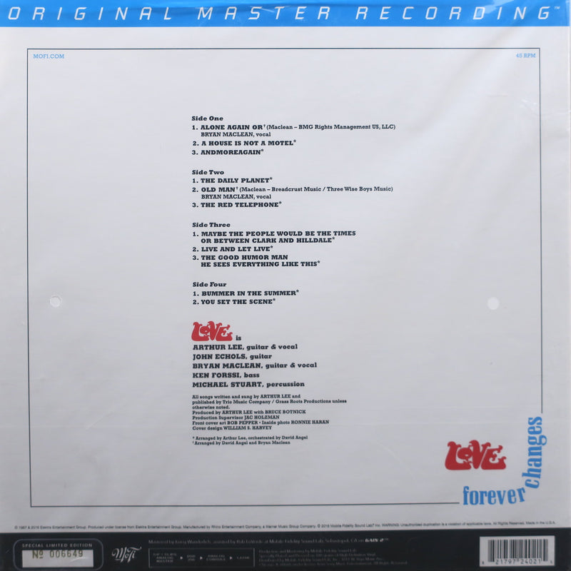 LOVE 'Forever Changes' MFSL Mobile Fidelity 45rpm 180g Vinyl 2LP