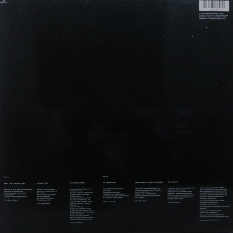 PET SHOP BOYS 'Introspective' Remastered 180g Vinyl LP