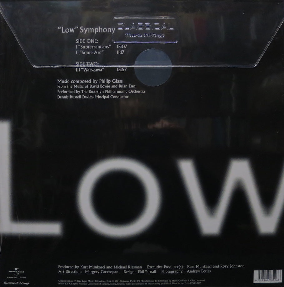 PHILIP GLASS 'Low Symphony' 180g Vinyl LP (David Bowie Brian