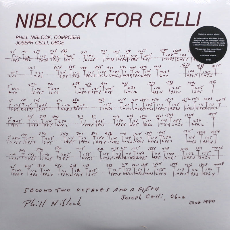PHILL NIBLOCK 'Niblock For Celli/Celli Plays Niblock' Vinyl LP (1984 Electronic/Classical)