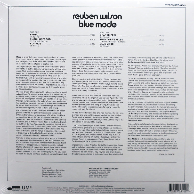REUBEN WILSON 'Blue Mode' Vinyl LP (1970 Soul-Jazz)