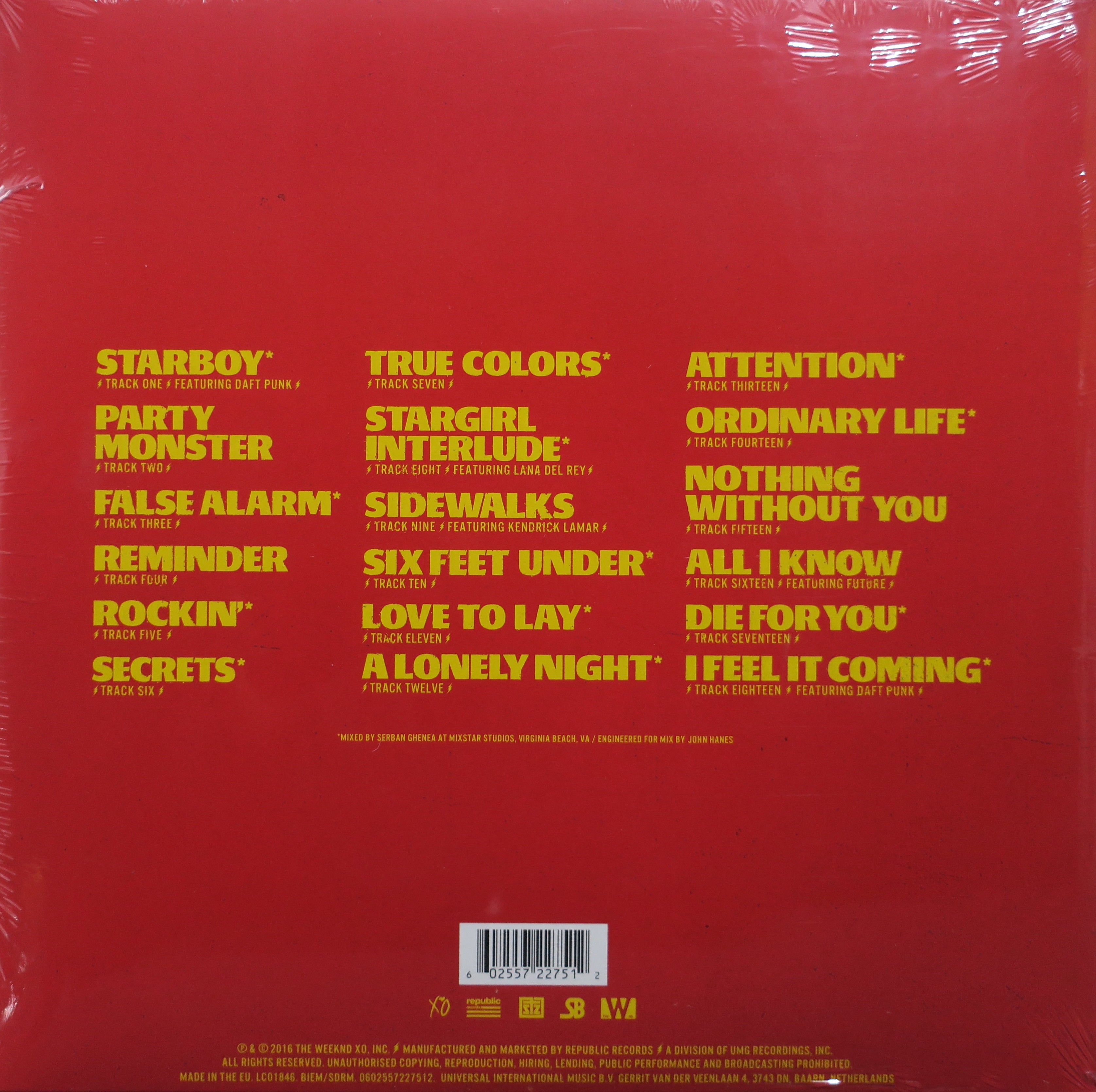 Weeknd – Starboy Red Vinyl 2LP – Goldmine Records