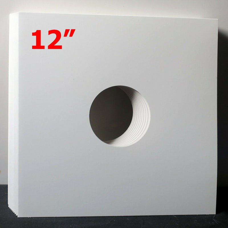 12" Outer Sleeves Card with Hole WHITE