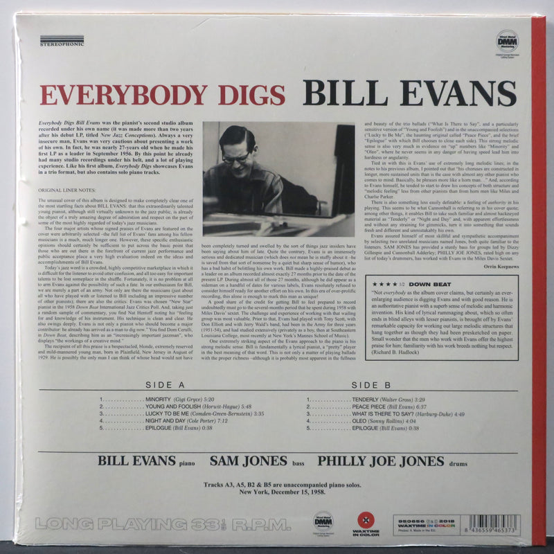 BILL EVANS 'Everybody Digs Bill Evans' 180g RED Vinyl LP