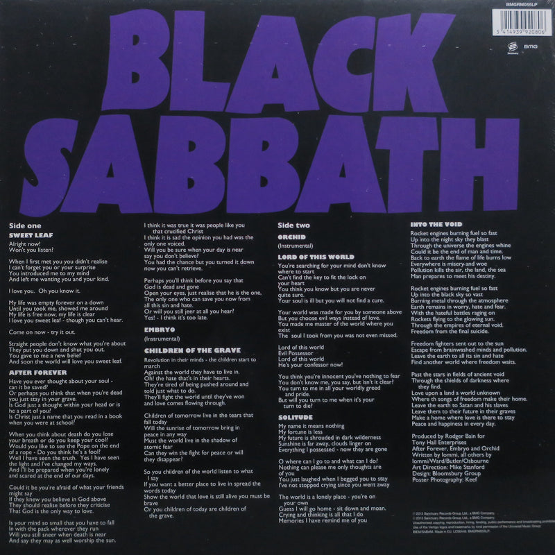 BLACK SABBATH 'Master Of Reality' Vinyl LP