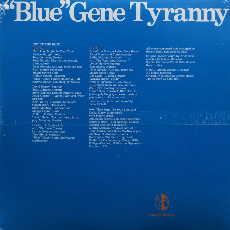 BLUE GENE TYRANNY 'Out Of The Blue' Vinyl LP (1978 Avant-Rock)