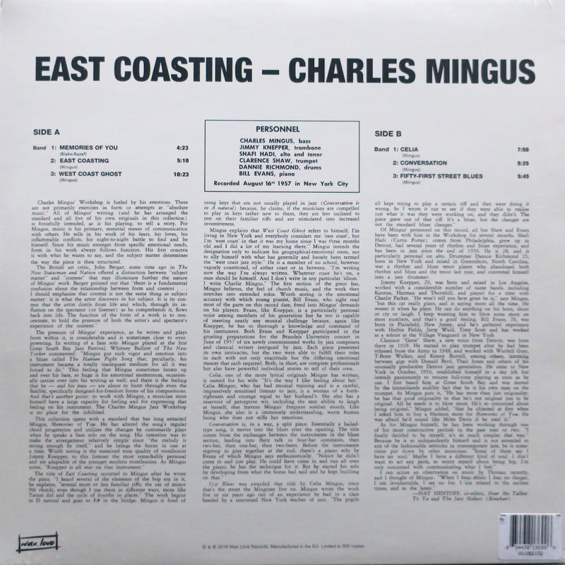 CHARLIE MINGUS 'East Coasting' Vinyl LP