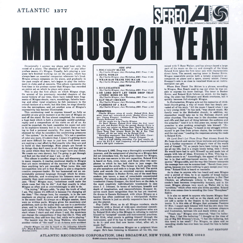 CHARLIE MINGUS 'Oh Yeah' SPEAKERS CORNER All Analogue 180g Vinyl LP