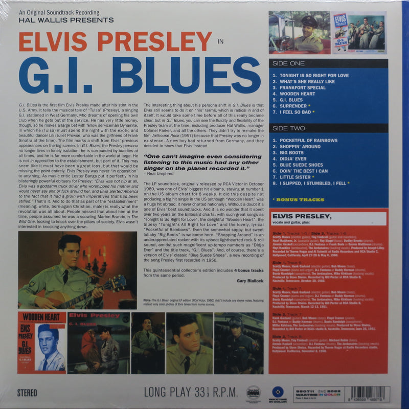 ELVIS PRESLEY 'G.I. Blues' 180g BLUE Vinyl LP