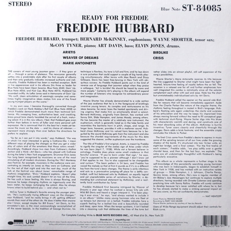FREDDIE HUBBARD 'Ready For Freddie' BLUE NOTE CLASSIC 180g Vinyl LP