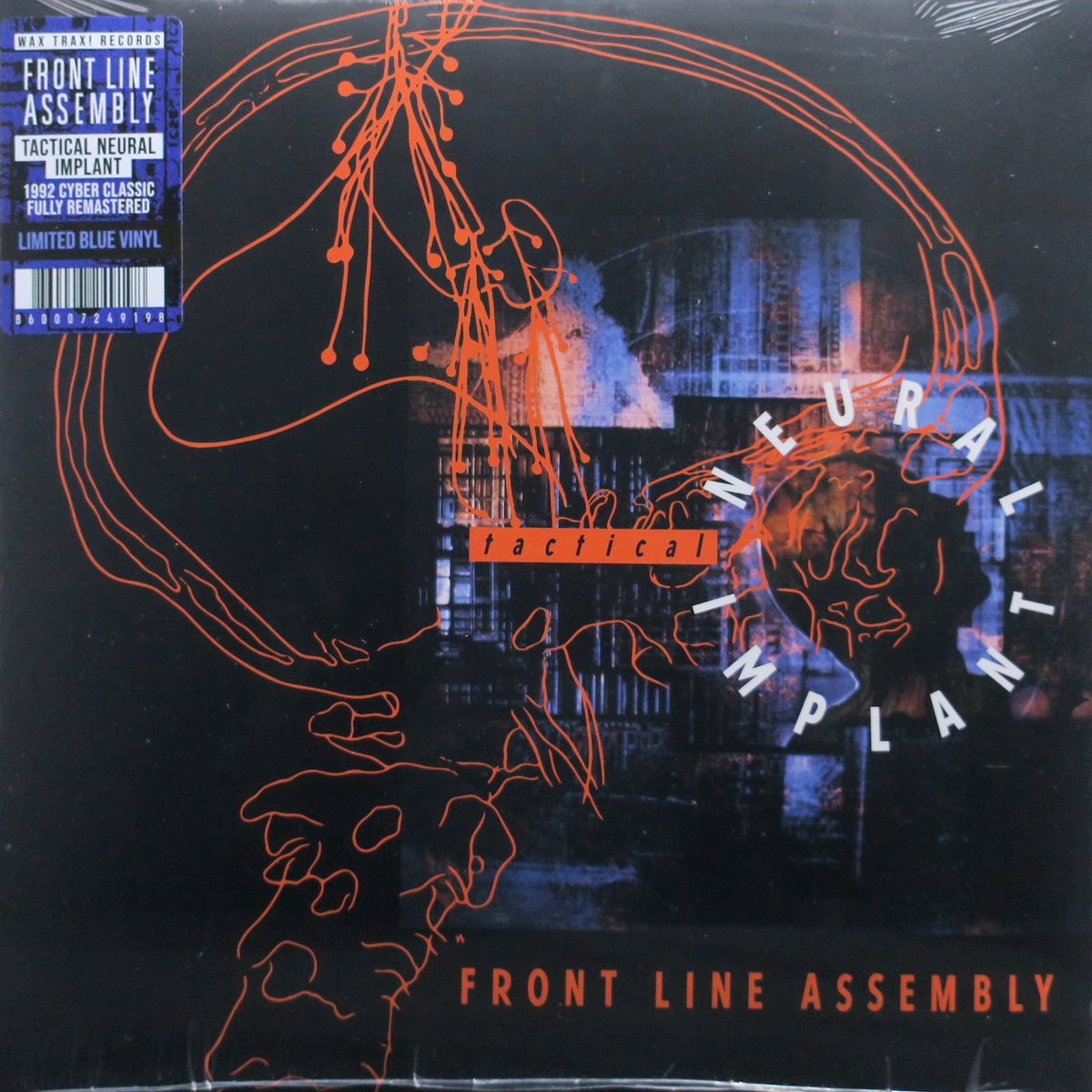 FRONT LINE ASSEMBLY 'Tactical Neural Implant' BLUE Vinyl LP (1992 Indu ...