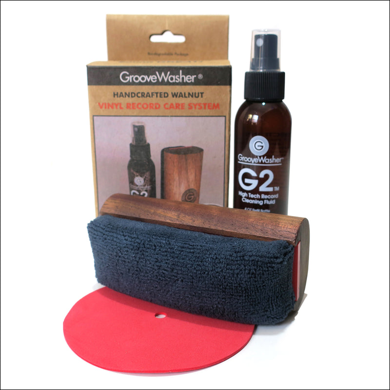 Vinyl Cleaning: GrooveWasher Walnut Brush + Anti-static Spray
