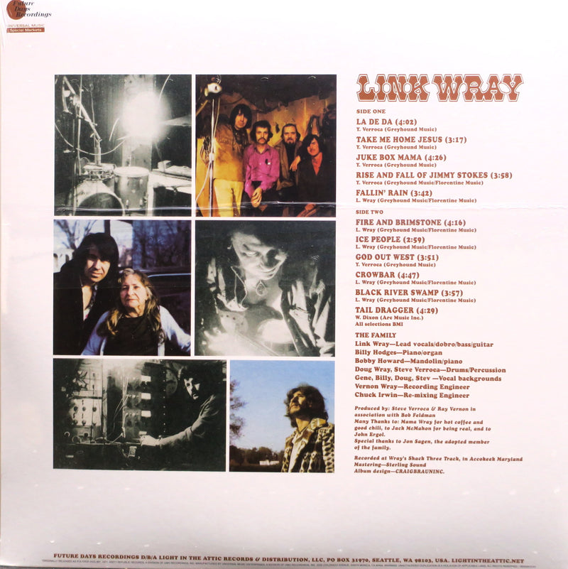 LINK WRAY s/t RED/ORANGE/GREEN Vinyl LP (1971 Country Rock)