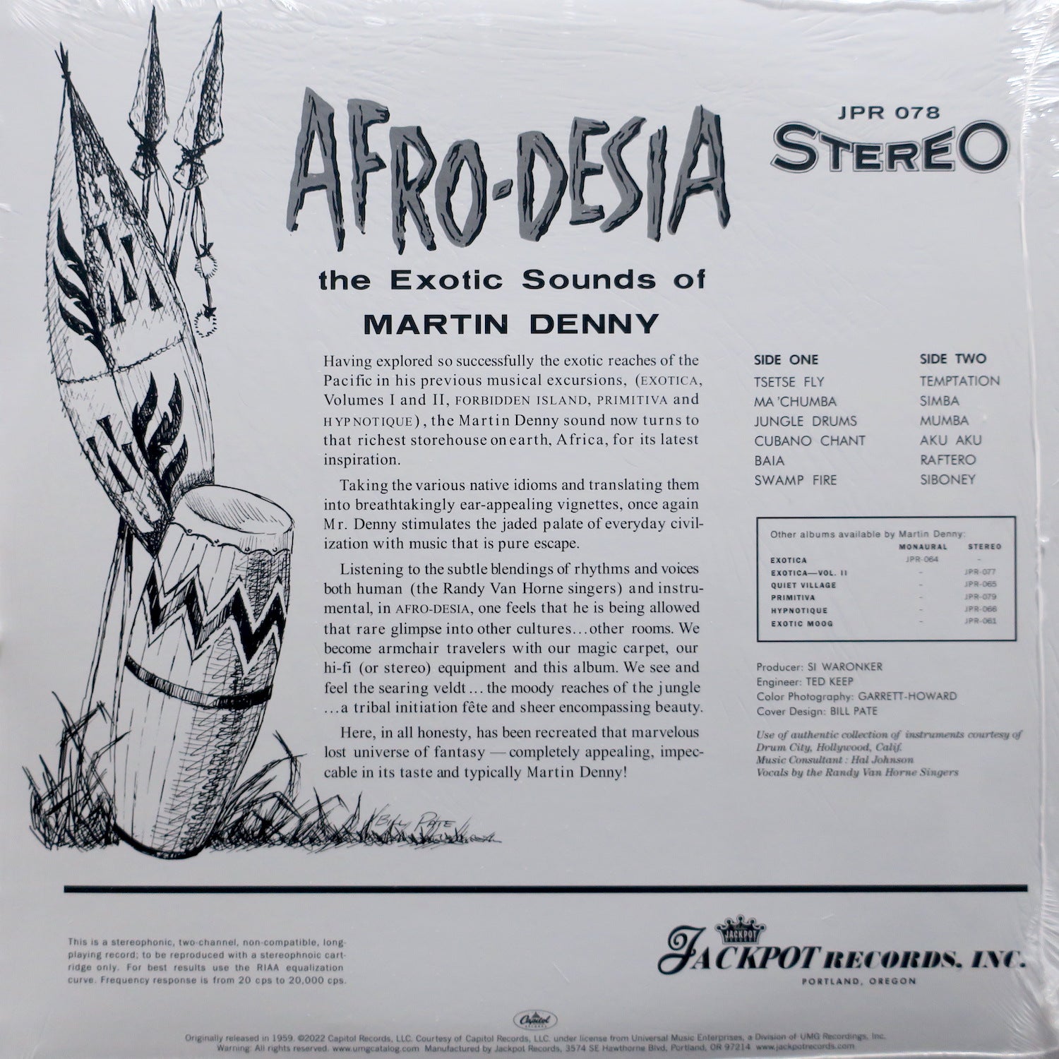 MARTIN DENNY 'Afro-Desia' ORANGE Vinyl LP (1959 Exotica