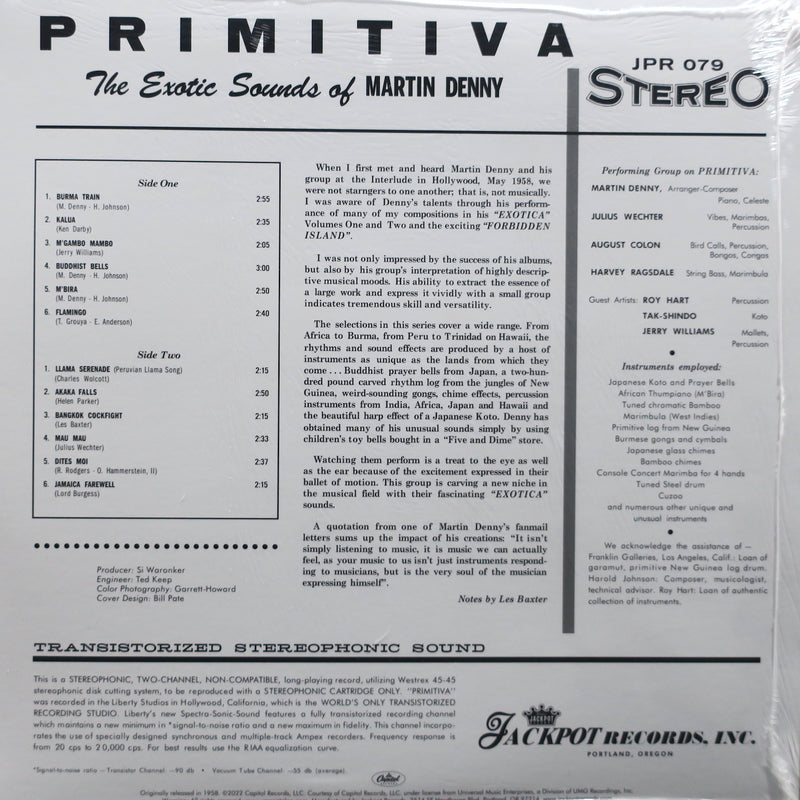 MARTIN DENNY 'Primitiva' BLUE Vinyl LP (1958 Exotica/Lounge)