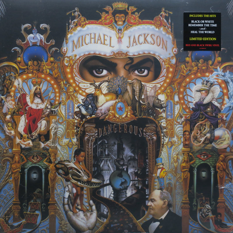 MICHAEL JACKSON 'Dangerous' RED/BLACK SWIRL Vinyl 2LP