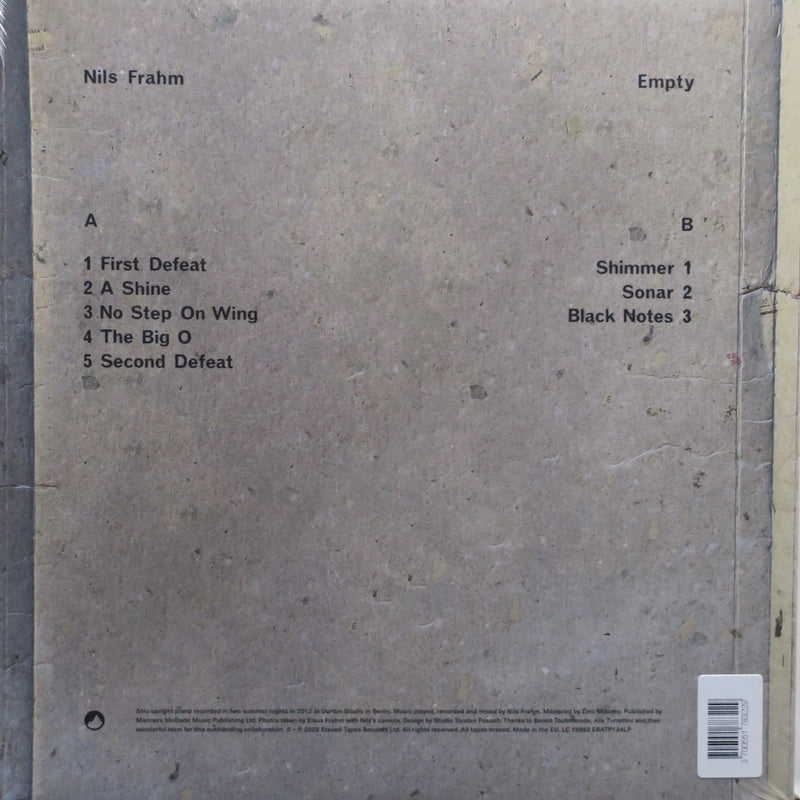 NILS FRAHM 'Empty' Vinyl LP