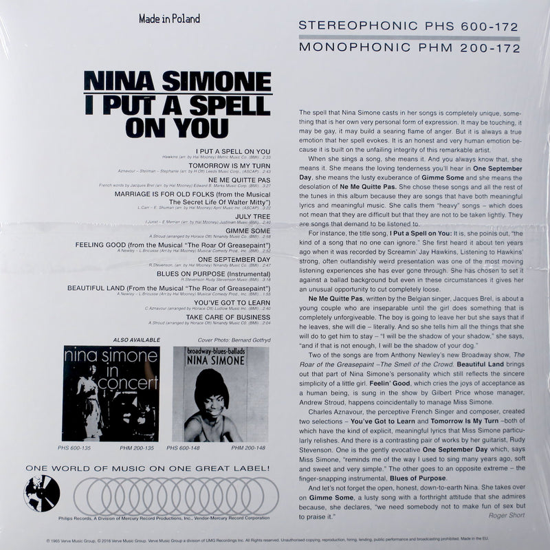 NINA SIMONE 'I Put A Spell On You' 180g Vinyl LP