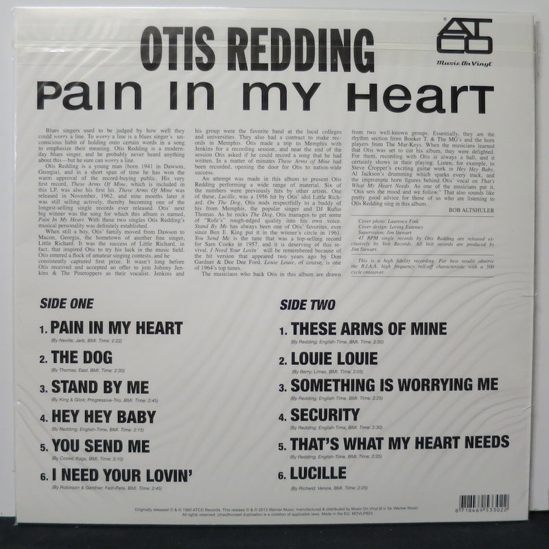OTIS REDDING 'Pain In My Heart' 180g Vinyl LP