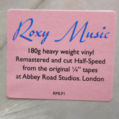 ROXY MUSIC s/t 180g Half Speed Remastered Vinyl LP