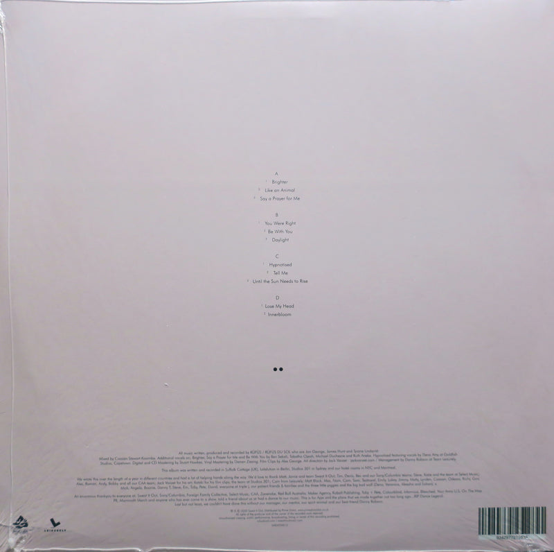RUFUS DU SOL 'Bloom' PINK/WHITE Vinyl 2LP