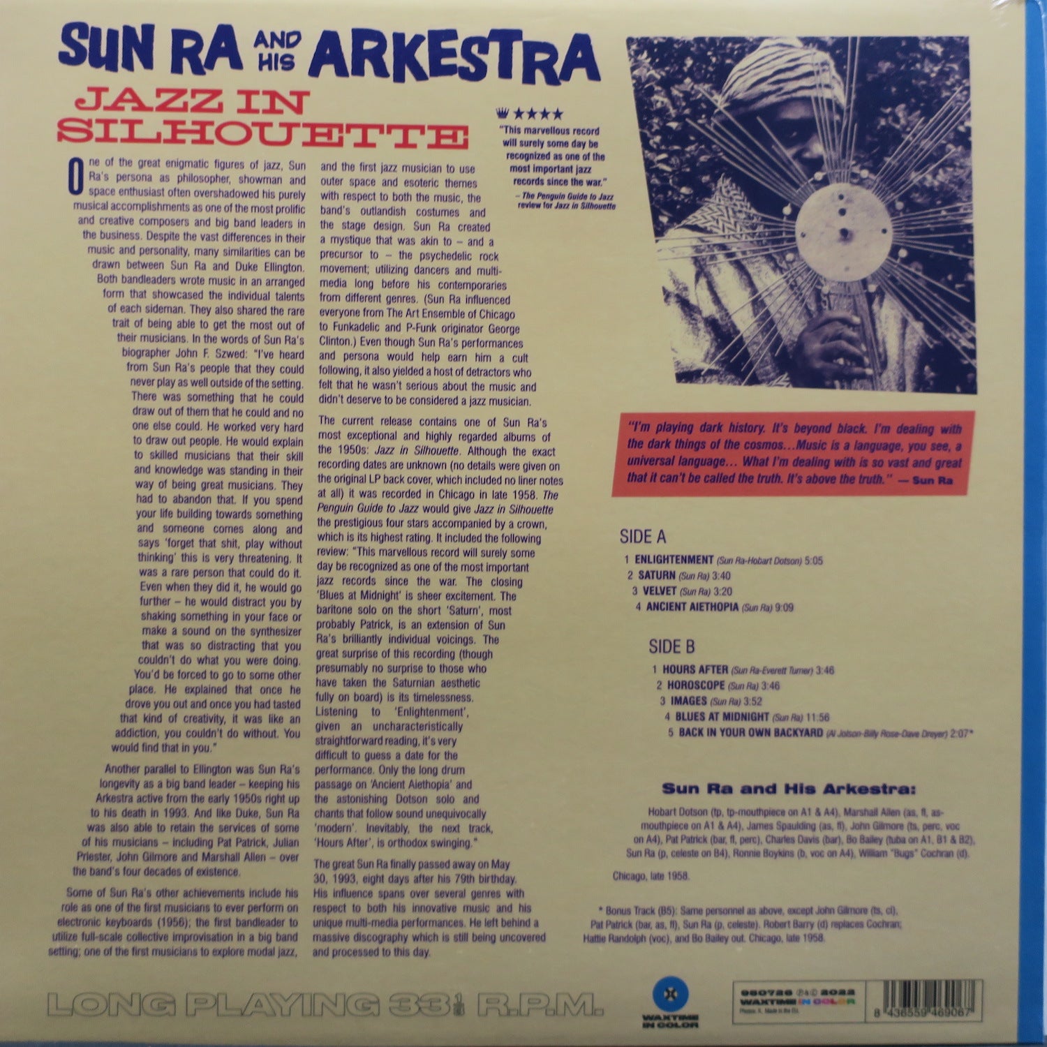 SUN RA 'Jazz In Silhouette' 180g BLUE Vinyl LP – Goldmine Records