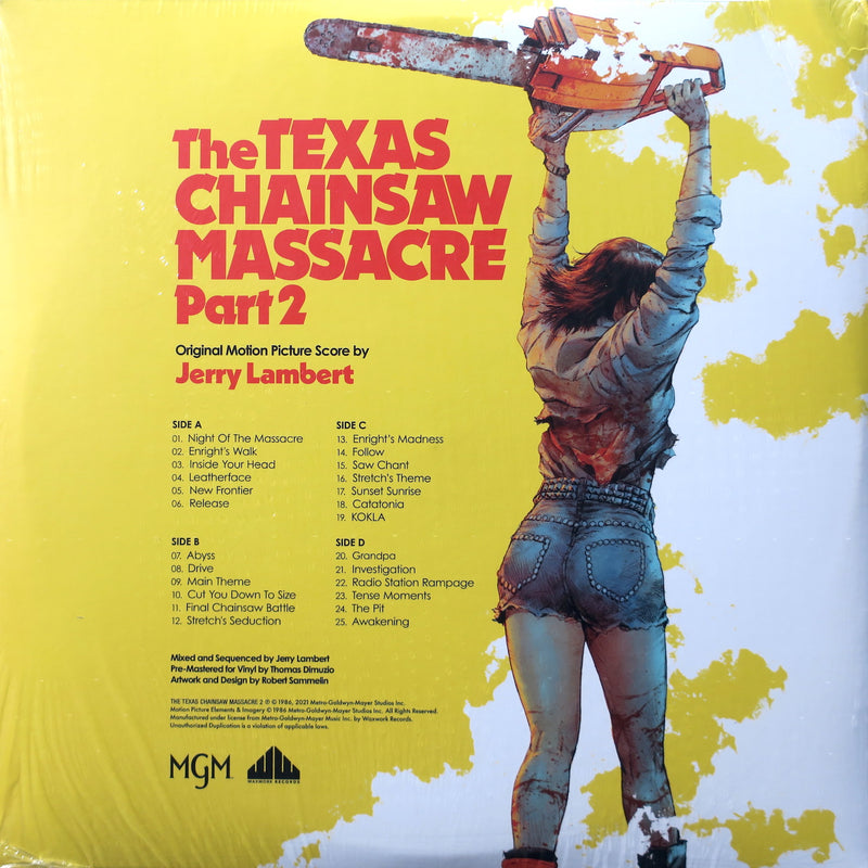 'TEXAS CHAINSAW MASSACRE 2' Soundtrack CHAINSAW/BLOOD Vinyl 2LP