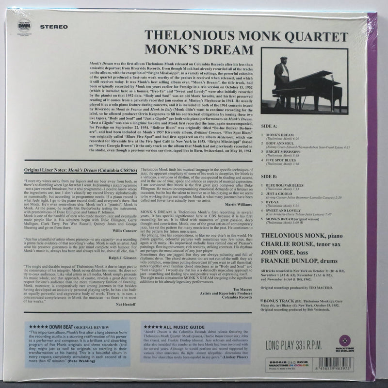 THELONIOUS MONK 'Monk's Dream' 180g PURPLE Vinyl LP