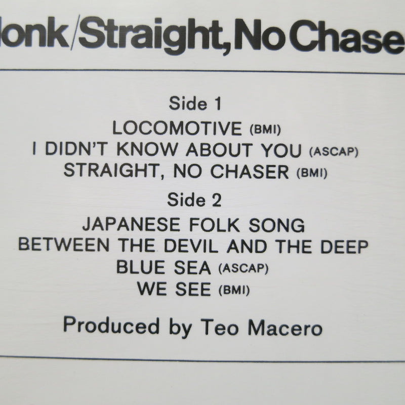 THELONIOUS MONK 'Straight No Chaser' 180g Vinyl LP