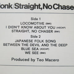 THELONIOUS MONK 'Straight No Chaser' 180g Vinyl LP